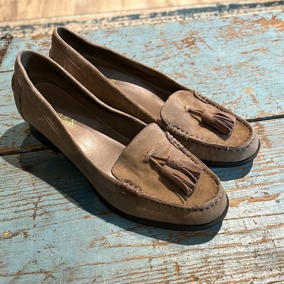 Lauren Ralph Lauren Tan Suede Tasseled Loafer Size 7.5 - Picture 1 of 6